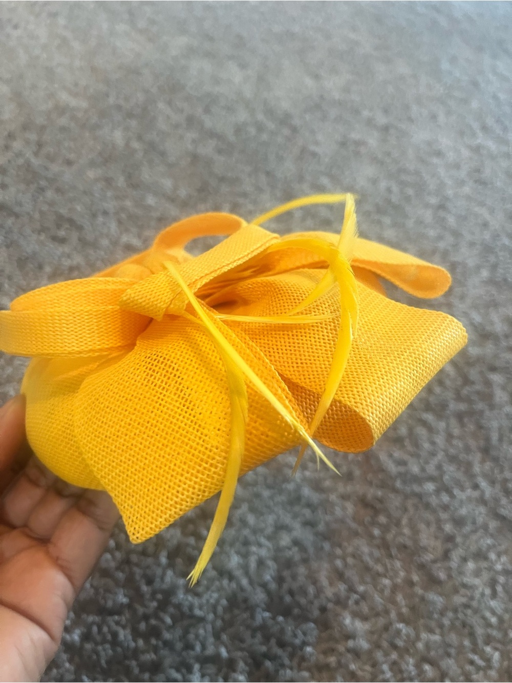 Vibrant Yellow Floral Fascinator Hat for Women Derby Tea Party - Picture 5 of 6
